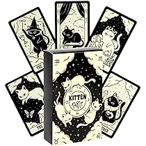 Amazon.co.jp: 【AZAASU】白猫 黒猫 KITTEN TAROT 占い 猫タロット 78